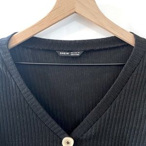 SHEIN Bishop Sleeve Button Front Cardigan